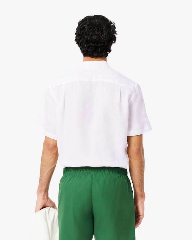 Lacoste Men's Short Sleeve Linen Shirt