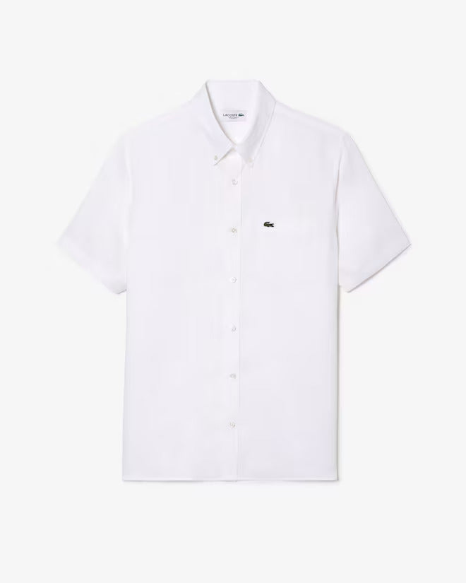 Lacoste Men's Short Sleeve Linen Shirt