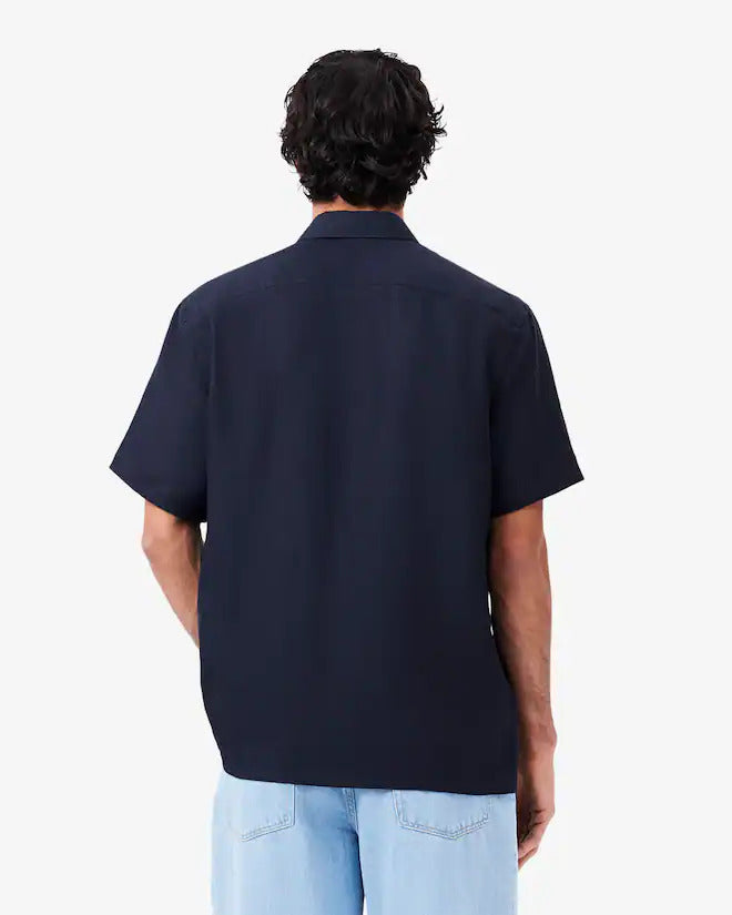 Lacoste Men's Short Sleeve Linen Shirt