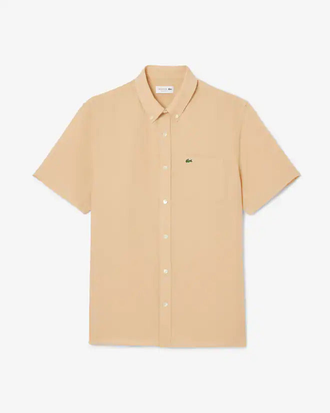 Lacoste Men's Short Sleeve Linen Shirt