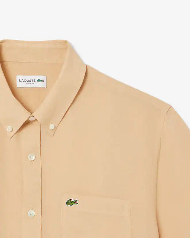 Lacoste Men's Short Sleeve Linen Shirt