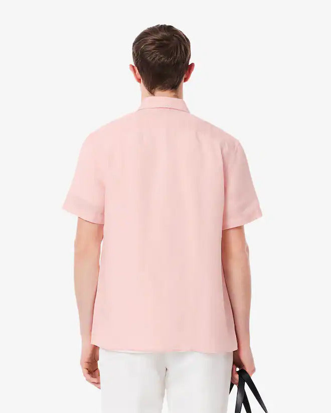 Lacoste Men's Short Sleeve Linen Shirt