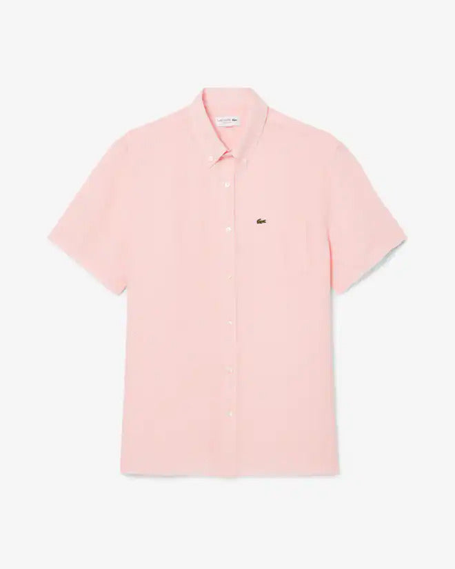 Lacoste Men's Short Sleeve Linen Shirt