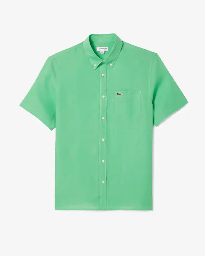 Lacoste Men's Short Sleeve Linen Shirt