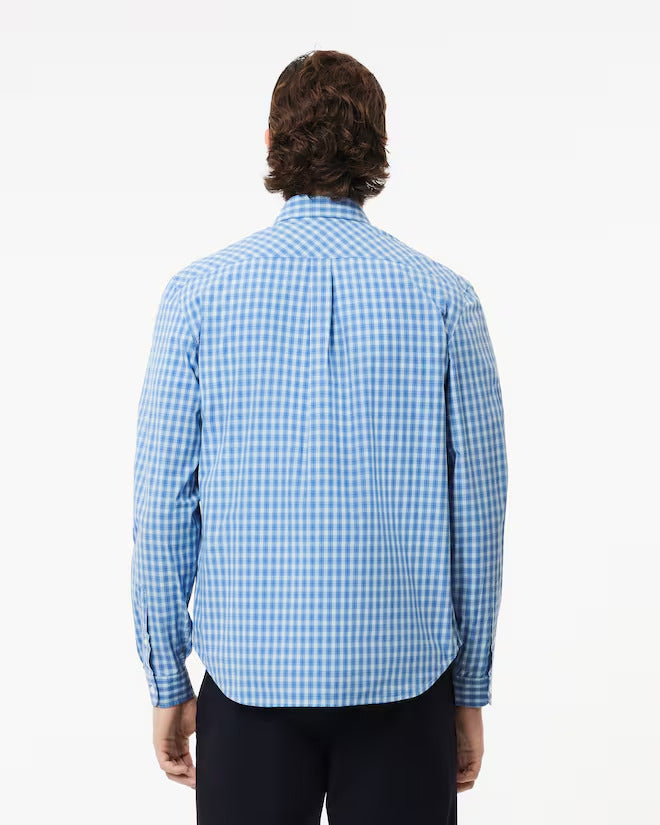 Lacoste Men's Regular Fit Plaid Poplin Shirt