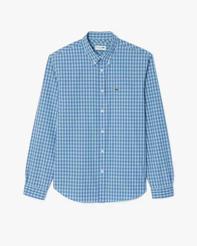 Lacoste Men's Regular Fit Plaid Poplin Shirt