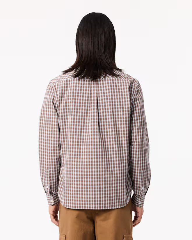 Lacoste Men's Regular Fit Plaid Poplin Shirt