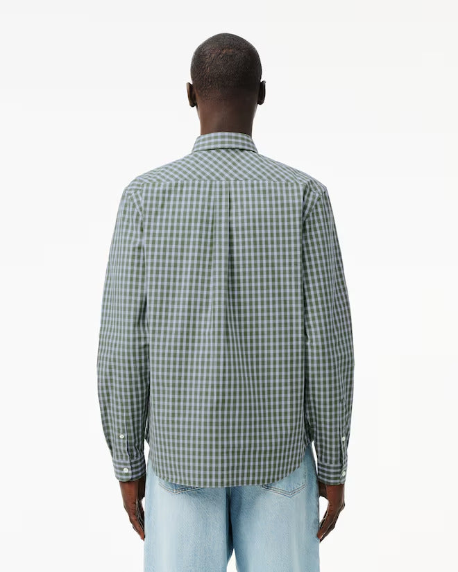 Lacoste Men's Regular Fit Plaid Poplin Shirt