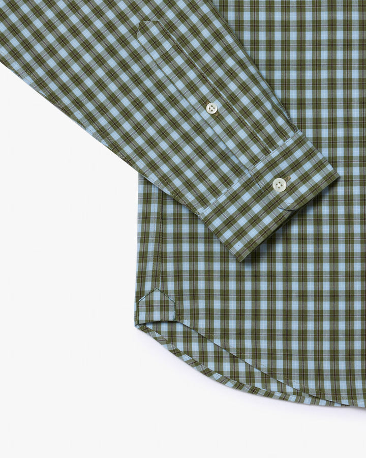 Lacoste Men's Regular Fit Plaid Poplin Shirt