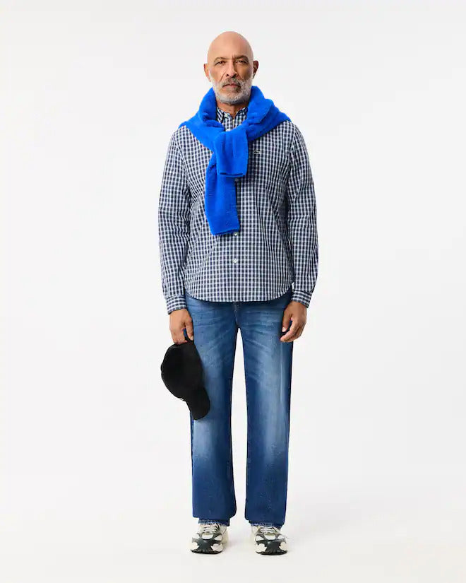 Lacoste Men's Regular Fit Plaid Poplin Shirt