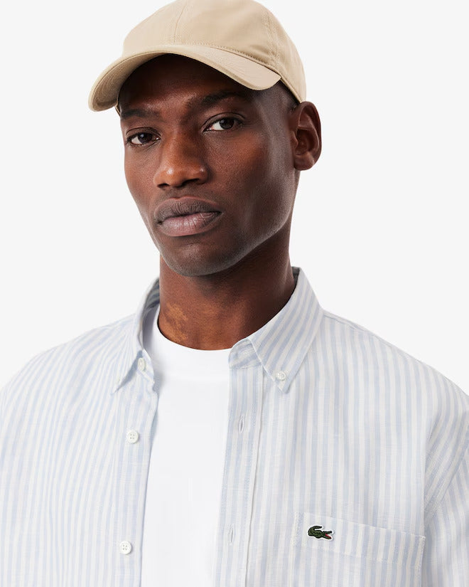 Lacoste Men's Regular Fit Striped Linen Shirt