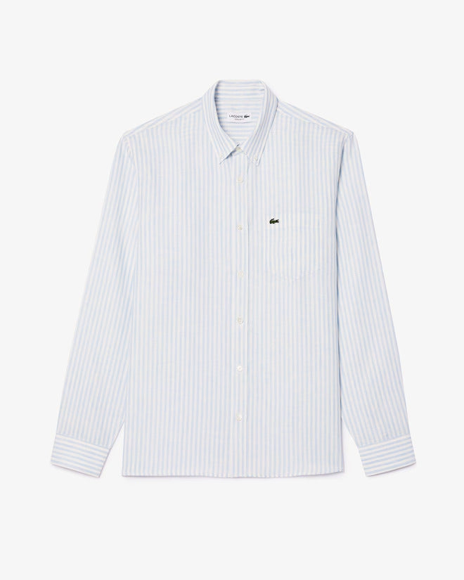 Lacoste Men's Regular Fit Striped Linen Shirt