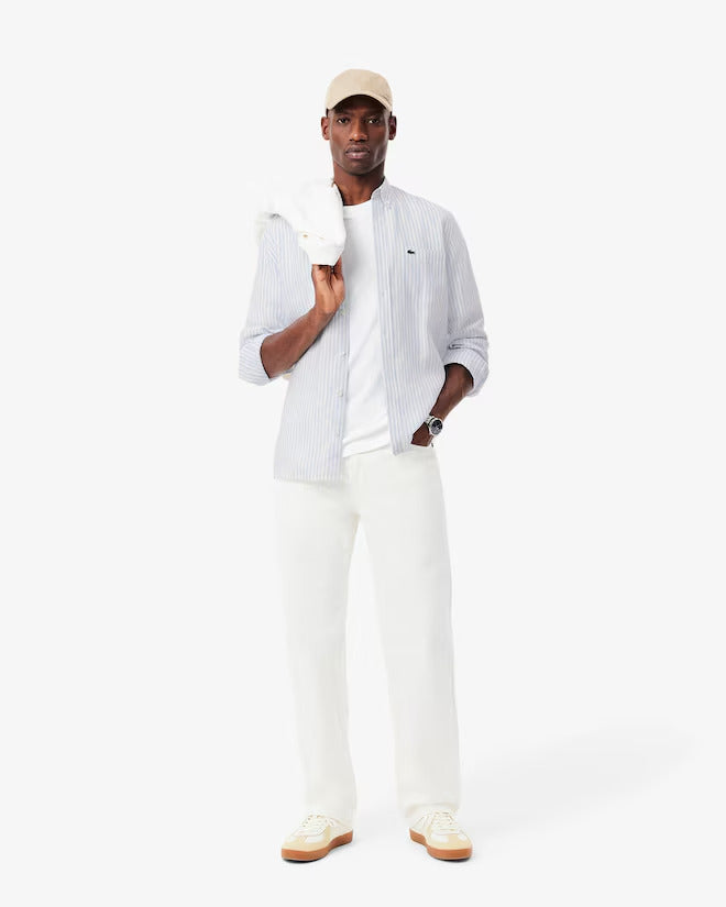 Lacoste Men's Regular Fit Striped Linen Shirt