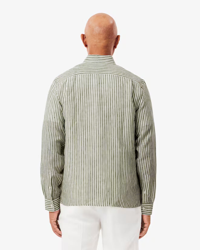 Lacoste Men's Regular Fit Striped Linen Shirt