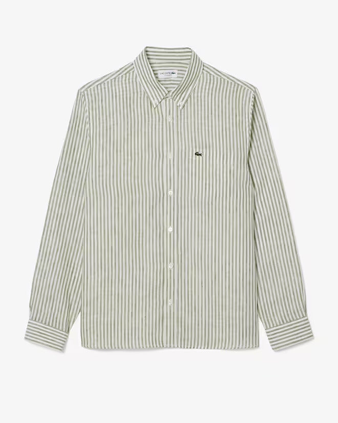 Lacoste Men's Regular Fit Striped Linen Shirt