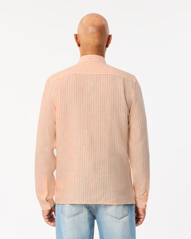 Lacoste Men's Regular Fit Striped Linen Shirt