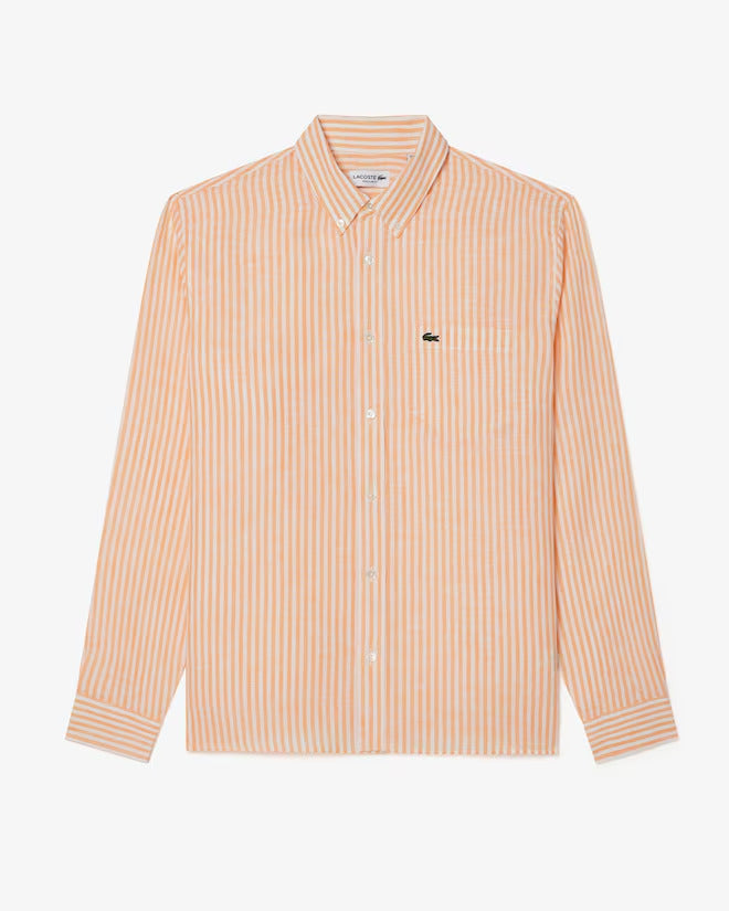 Lacoste Men's Regular Fit Striped Linen Shirt