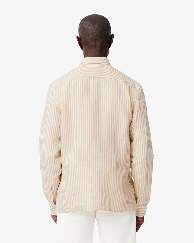 Lacoste Men's Regular Fit Striped Linen Shirt