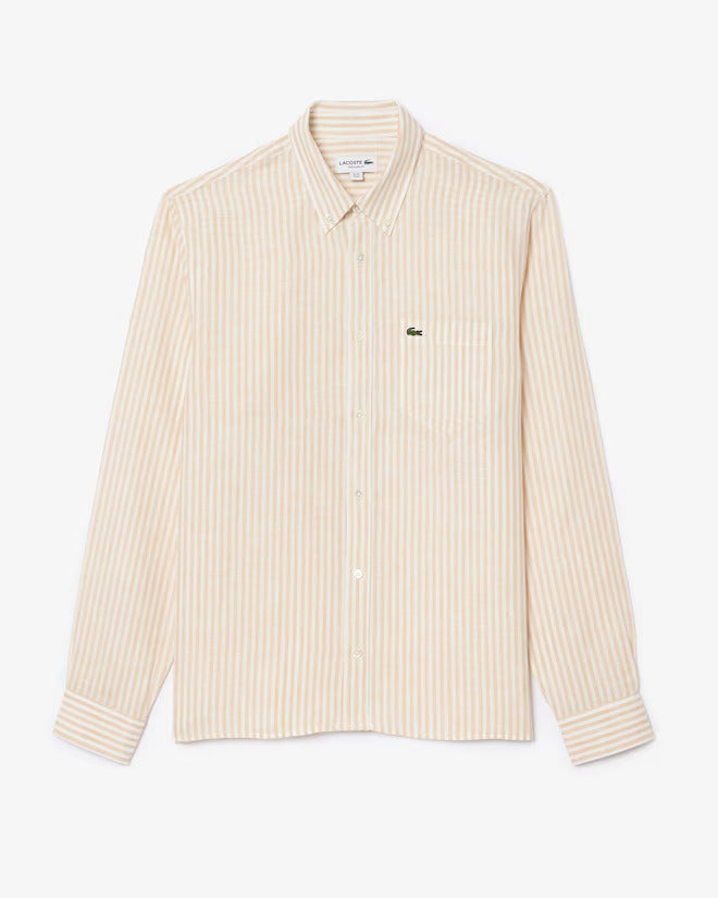 Lacoste Men's Regular Fit Striped Linen Shirt