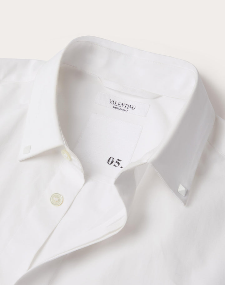 VALENTINO COTTON SHIRT WITH ROCKSTUD UNTITLED STUDS