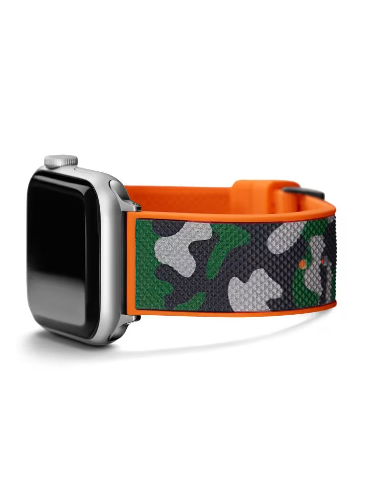 Guess Camo and Orange Silicone 42-45 mm Band for Apple Watch®