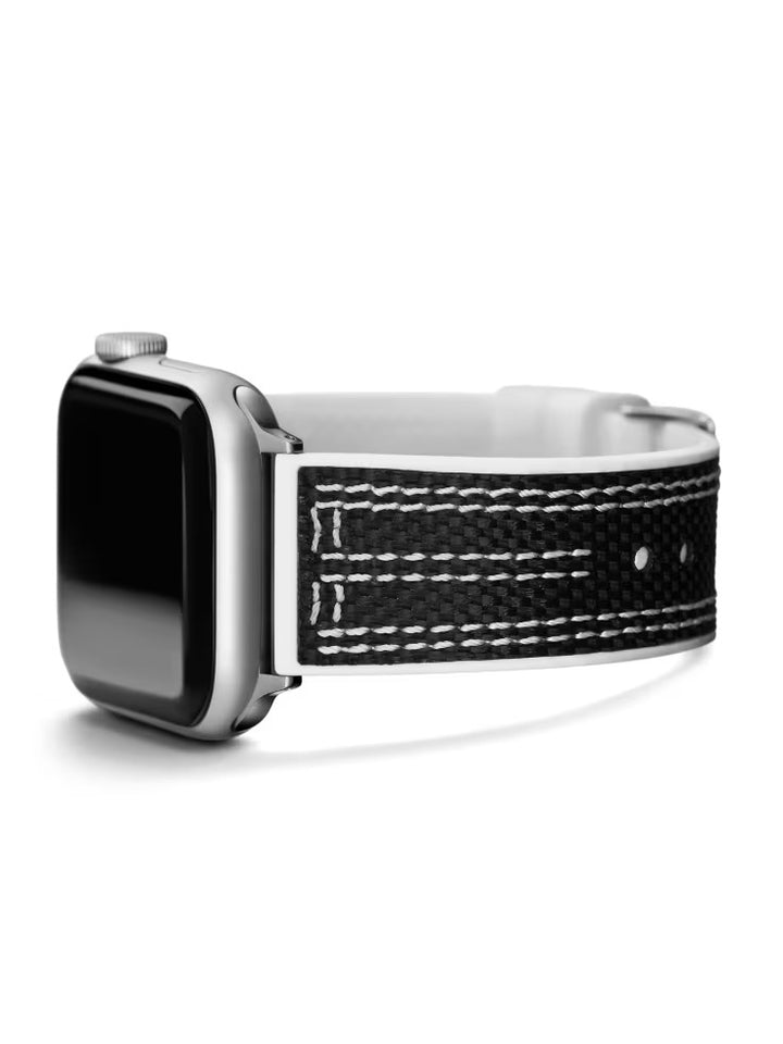 Guess Black and White Woven 42-45 mm Band for Apple Watch®
