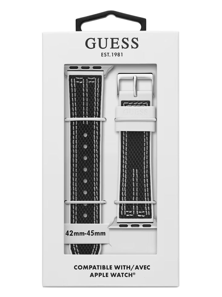 Guess Black and White Woven 42-45 mm Band for Apple Watch®