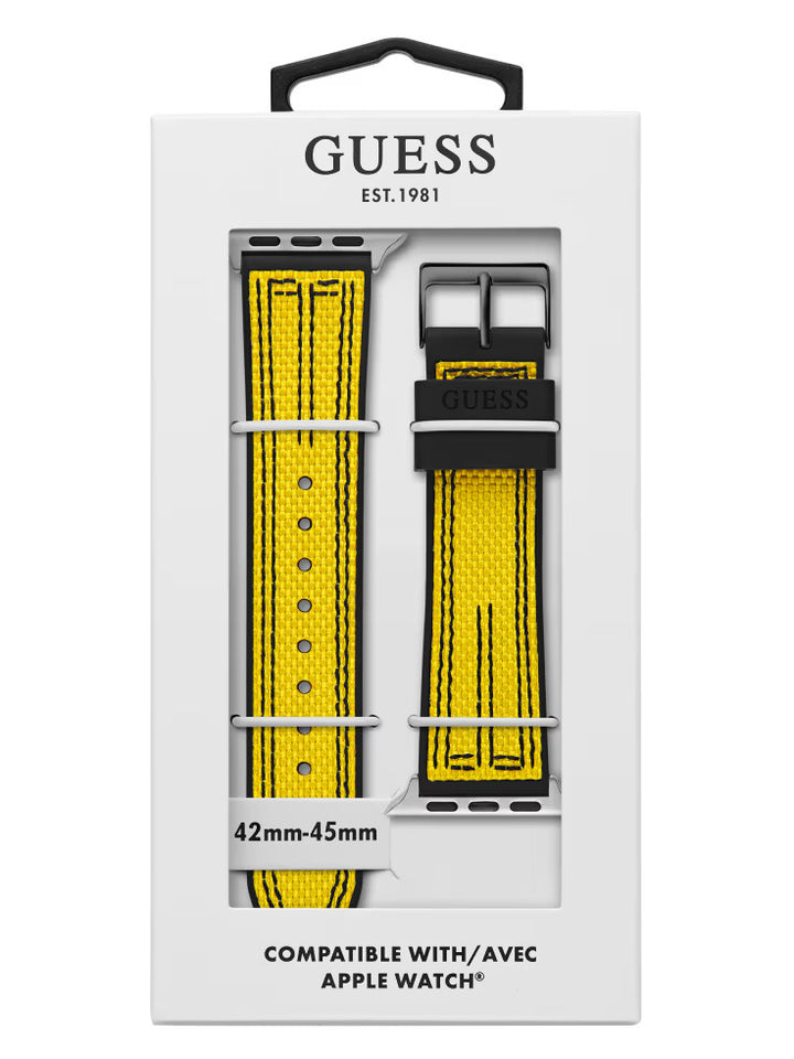 Guess Yellow and Black Woven 42-45 mm Band for Apple Watch®