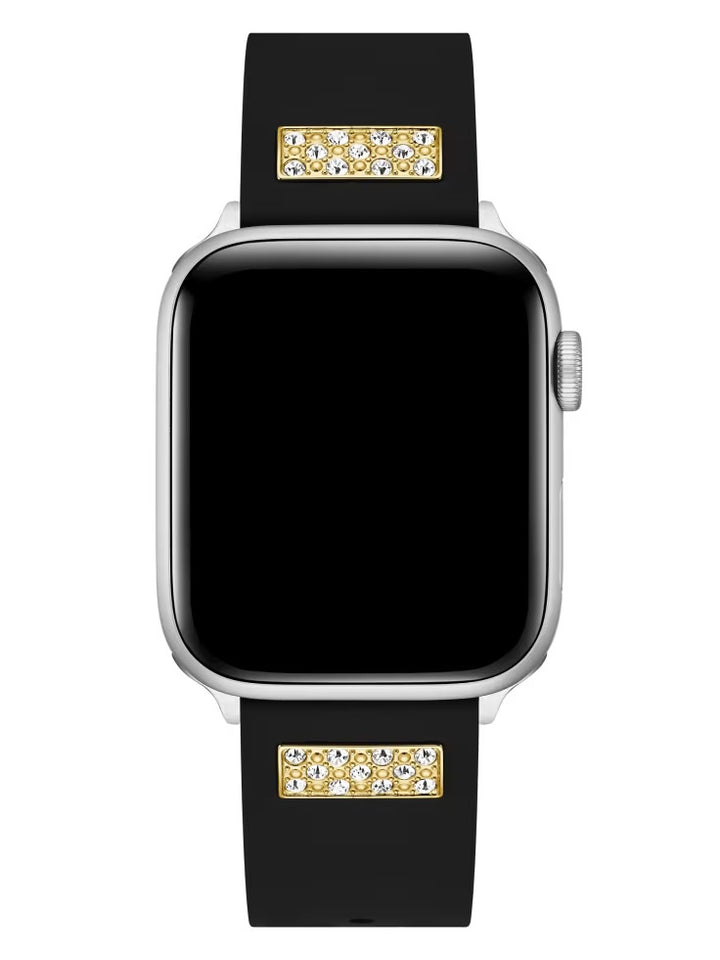 Guess Rhinestone Black Silicone 42-45 mm Band for Apple Watch®