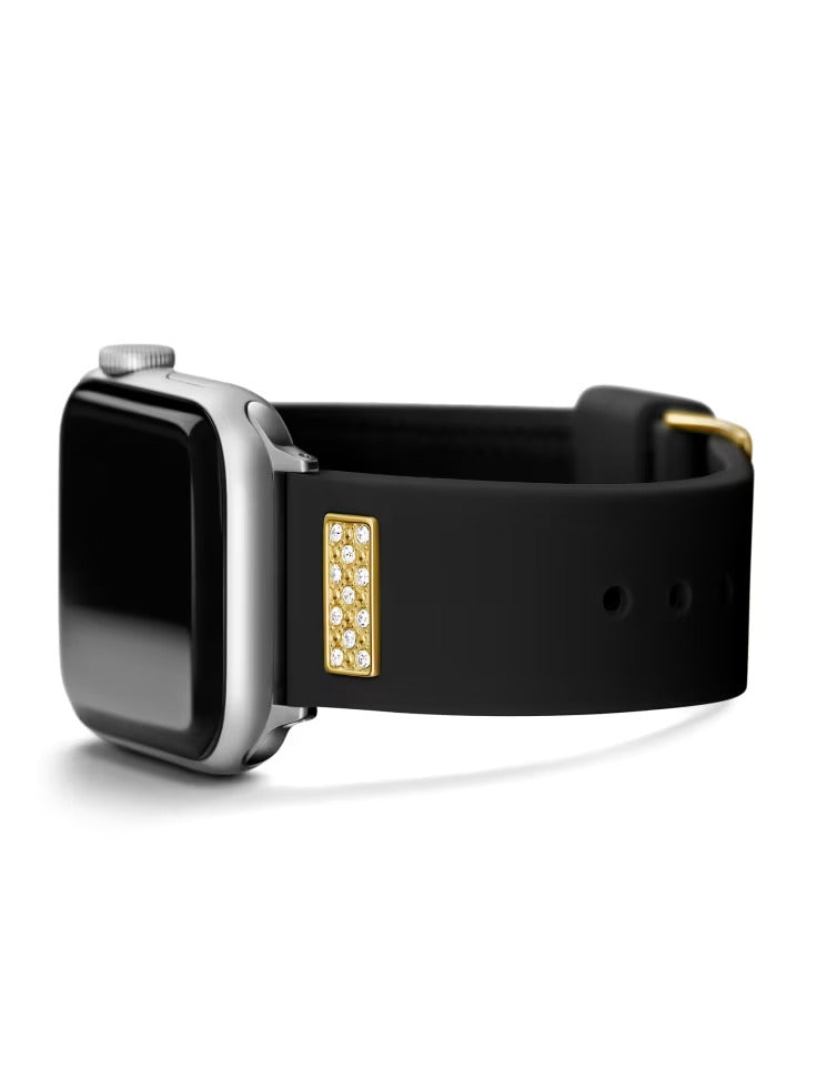 Guess Rhinestone Black Silicone 42-45 mm Band for Apple Watch®