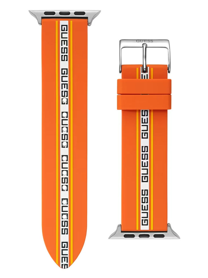 Guess Monogram Tape Orange Silicone 42-44 mm Band for Apple Watch®