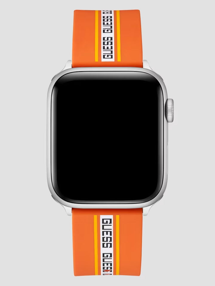 Guess Monogram Tape Orange Silicone 42-44 mm Band for Apple Watch®