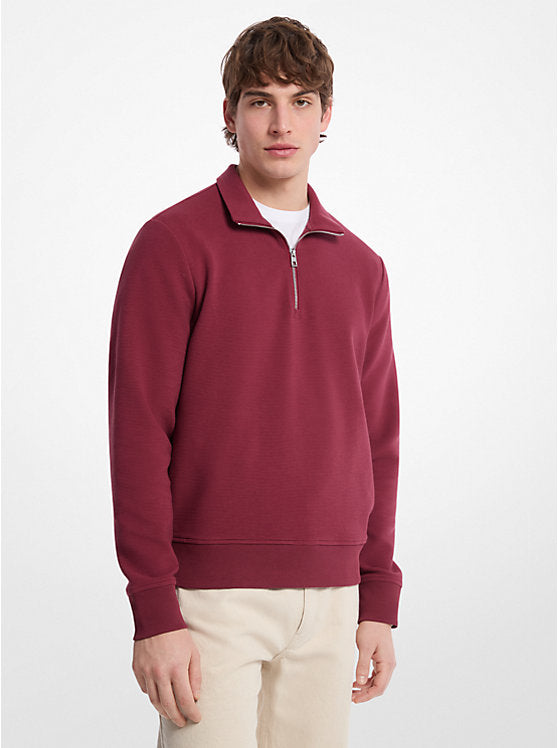 Michael Kors Cotton Blend Half-Zip Sweater