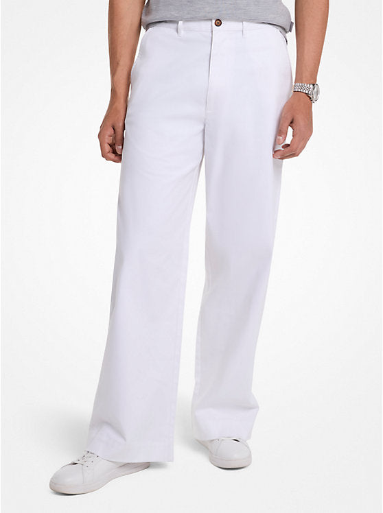 Michael Kors Stretch Cotton Wide-Leg Pants