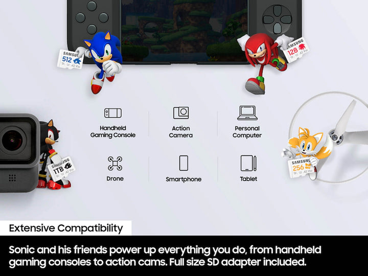 Samsung PRO Plus Sonic the Hedgehog™ + Adapter microSDXC 256GB