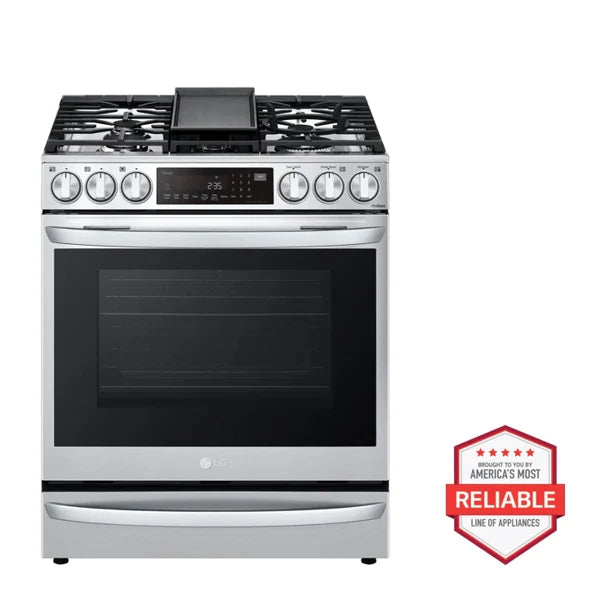LG LSGL6337F 6.3 cu. ft. Smart Gas Slide-in Range with InstaView® ProBake Convection®, Air Fry, and Air Sous Vide