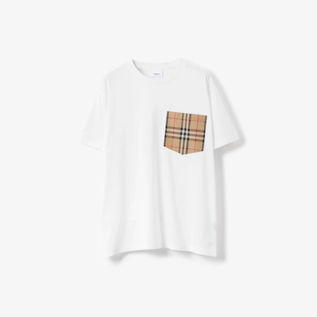 Burberry Check Pocket Cotton T-shirt
