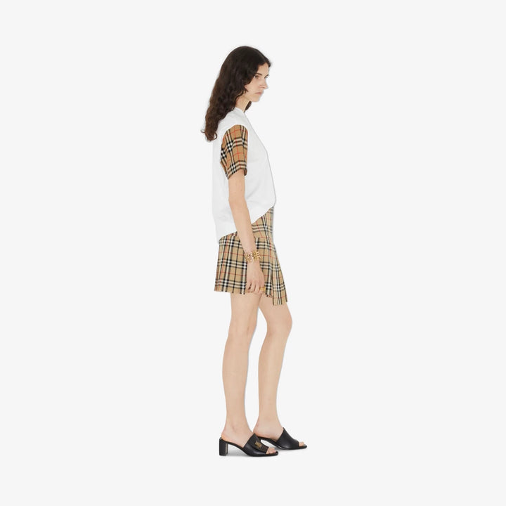 Burberry Check Sleeve Cotton T-shirt