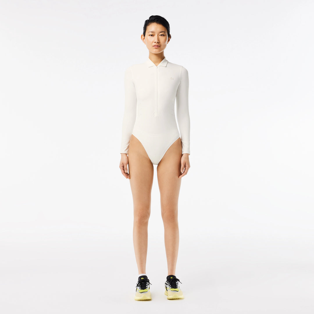 Lacoste Women's Slim Fit UV Protect Zip-Up Bodysuit