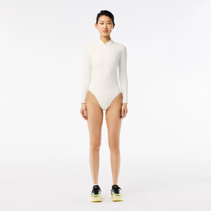 Lacoste Women's Slim Fit UV Protect Zip-Up Bodysuit