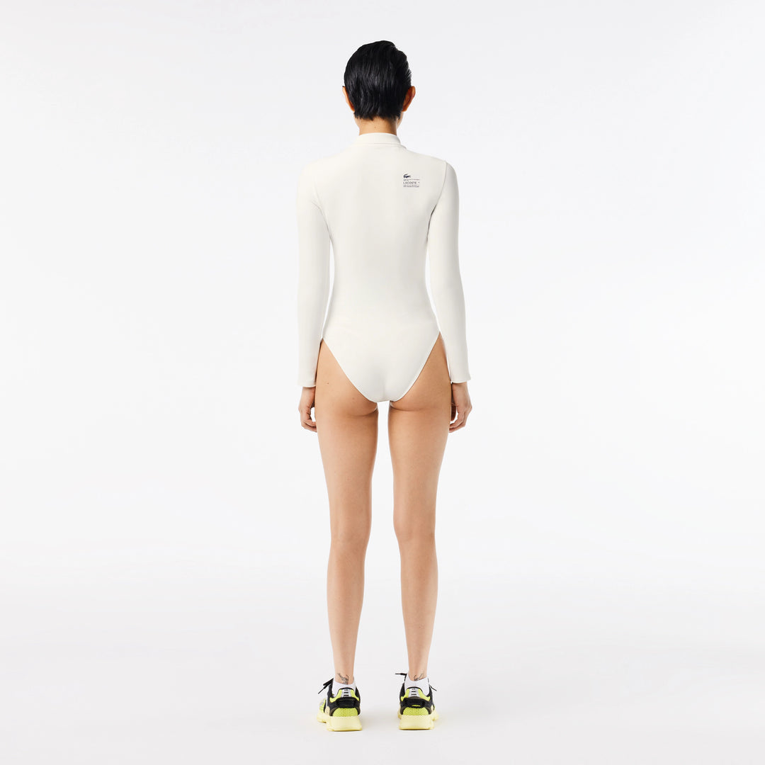 Lacoste Women's Slim Fit UV Protect Zip-Up Bodysuit