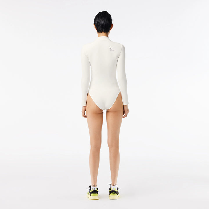 Lacoste Women's Slim Fit UV Protect Zip-Up Bodysuit