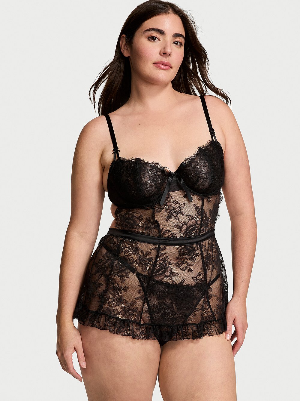 Victoria's Secret Very Sexy Wicked Unlined Rose Lace Apron Set