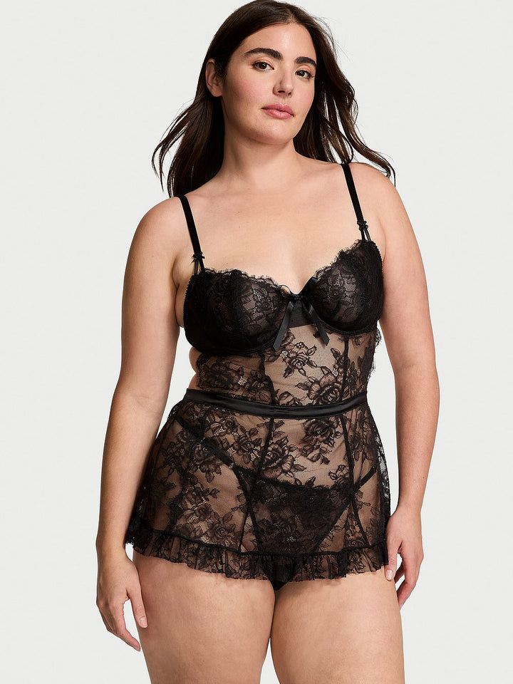 Victoria's Secret Very Sexy Wicked Unlined Rose Lace Apron Set