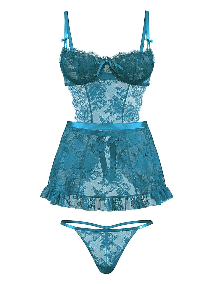 Victoria's Secret Very Sexy Wicked Unlined Rose Lace Apron Set