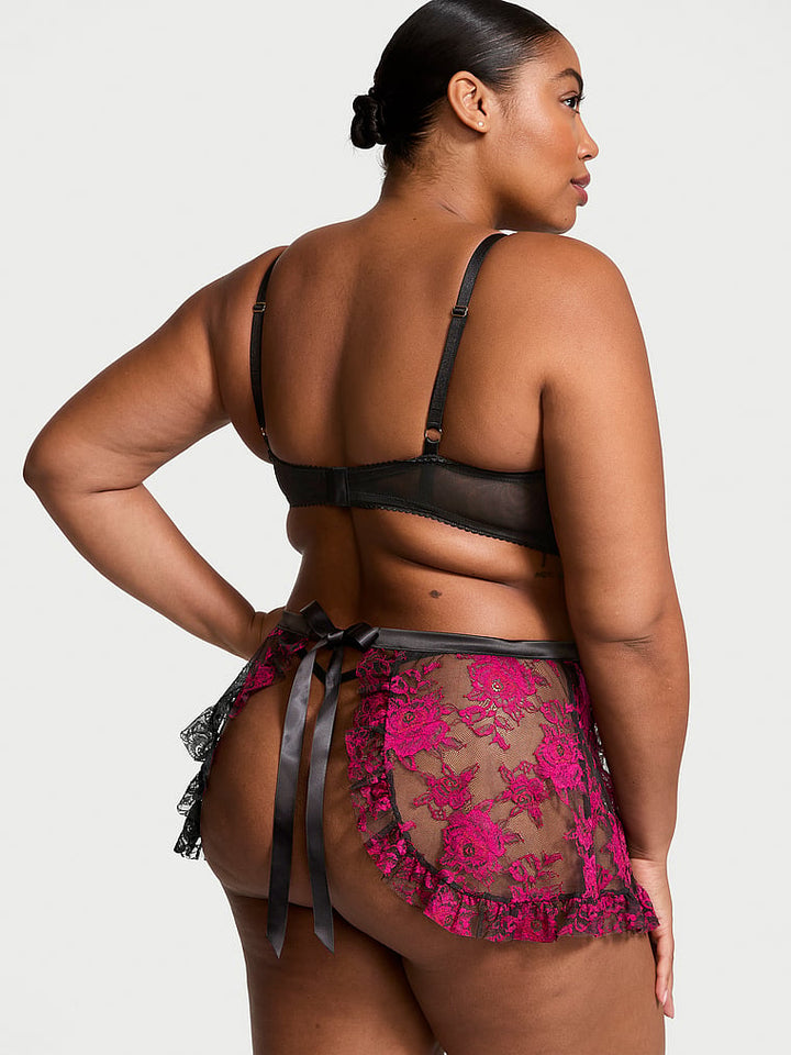 Victoria's Secret Very Sexy Wicked Unlined Rose Lace Apron Set