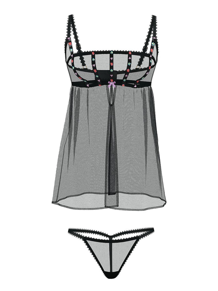 Victoria's Secret Very Sexy Dark Blossom Babydoll Set