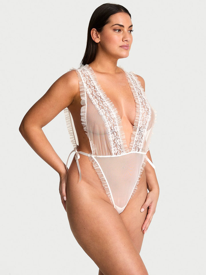 Victoria's Secret Dream Angels Dare to Dream Lace Sheer High-Leg Teddy