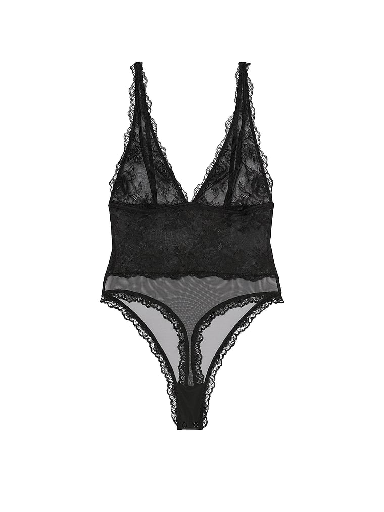 Victoria's Secret Very Sexy Sheer Rose Plunge Bodysuit