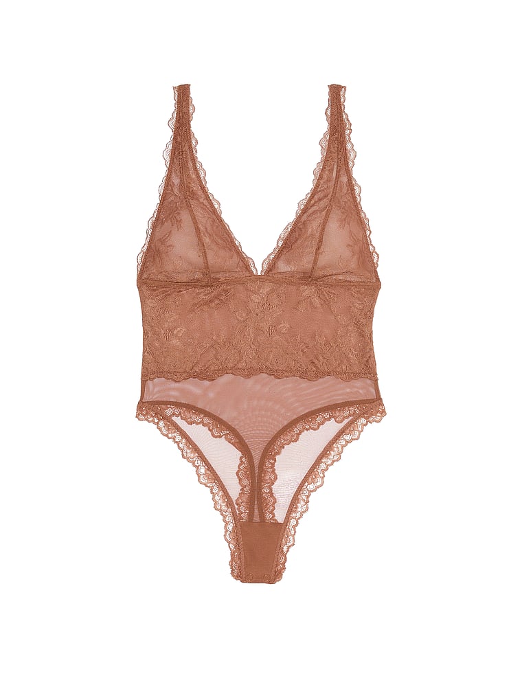 Victoria's Secret Very Sexy Sheer Rose Plunge Bodysuit